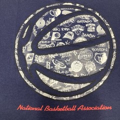Vintage Y2K UNK NBA Team Logos Basketball Print Navy Blue T-Shirt Men’s XL