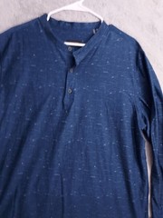 Bugatchi Shirt Mens Extra Large Ooohcotton Tech Band Collar Henley Performance