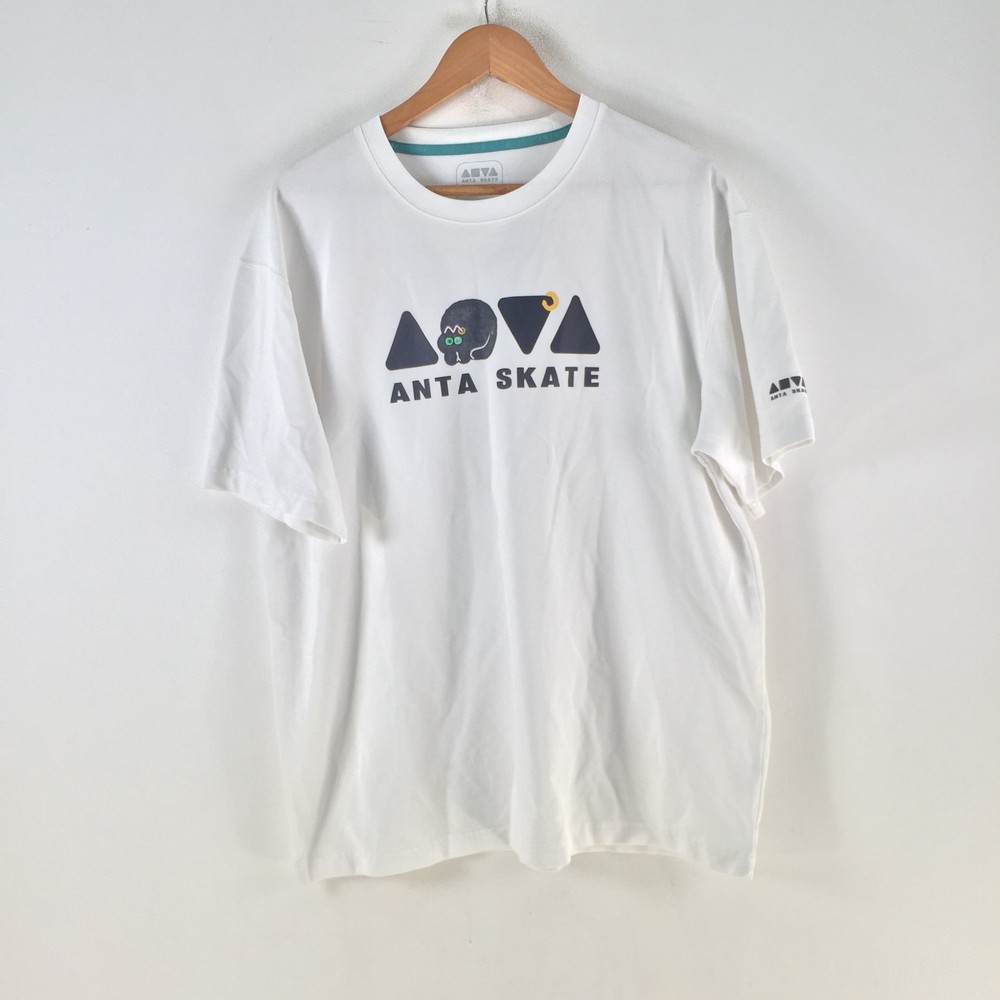 Anta Skate mens t shirt size XL white short sleeve round neck cotton 125216