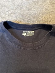 Carhartt Men’s 2XL Loose Fit Long Sleeve Tee Navy Blue Logo Crewneck TK0231-M