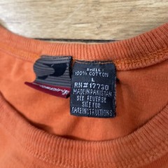 PROSPIRIT Shirt Men L Orange Grunge Skate Tee Knit Thick Stitch Hem Halloween L