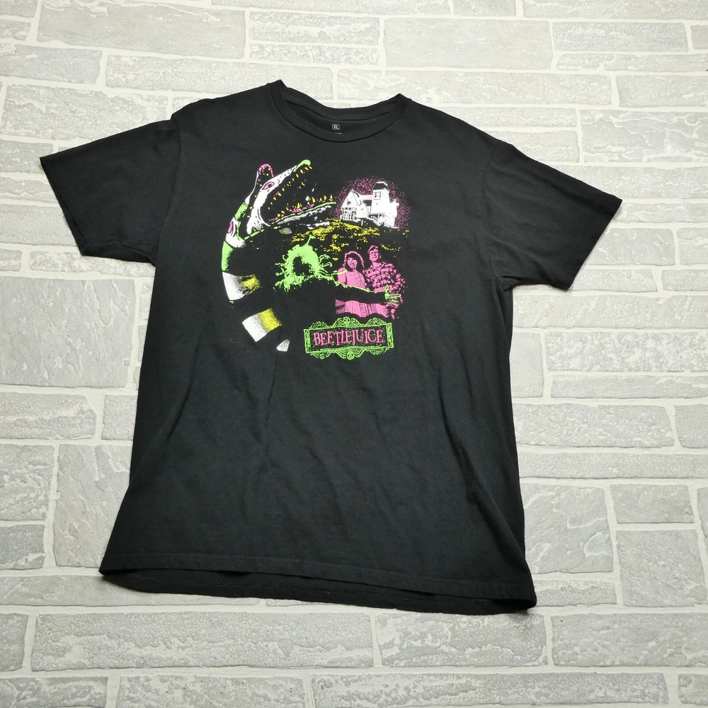 Beetlejuice Shirt Mens Size XL Ripple Junction Black Short Sleeve Graphic Tee