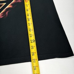 Vtg Warner Bros Superman Flame Logo Mens Shirt M Black Y2K Retro Punk Superhero