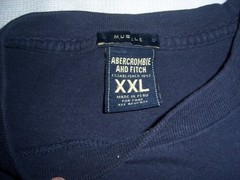Abercrombie & Fitch Mens Muscle Fit T-Shirt Navy Yellow Logo LARGE Moose sz XXL