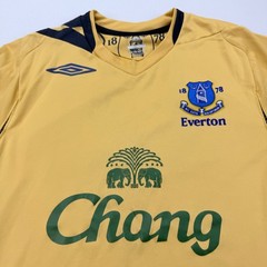 Umbro Everton Soccer Jersey Mens Small Yellow 2010-11 Away Chang Sponsor Kit