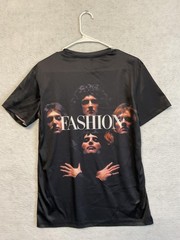 Fashion Portrait Shirt Mens Small Black Graphic Tee Music Style Top Front Back