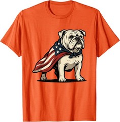 Patriotic Bulldog 4th Of July Funny Dog Lover Flag Independence Day Unisex Tee