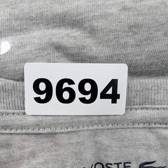 Lacoste T-Shirt Mens L Heather Grey Cotton Crew Neck Underwear Basic Logo Hem
