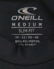 Medium O’Neill Surf T-Shirt Tee Mens Black Short Sleeve Poly Spandex Top WS168