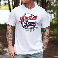 Personalized Baseball Papa Shirt Custom Player Name Number Grandpa Gift Tee