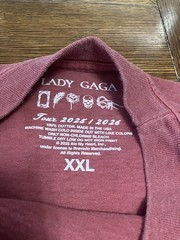2025 – 26 Lady Gaga Mayhem Ball Tour T Shirt Mens 2XL red Authentic NWOT