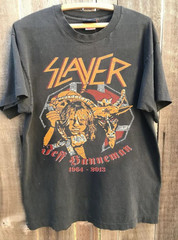 Slayer Band Tour Shirt Rare Design Charcoal Cotton T-shirt