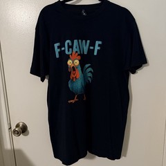 Skyland Men’s XL Black Crew Neck Short Sleeve Cotton “F-CAW-F” Rooster Tee