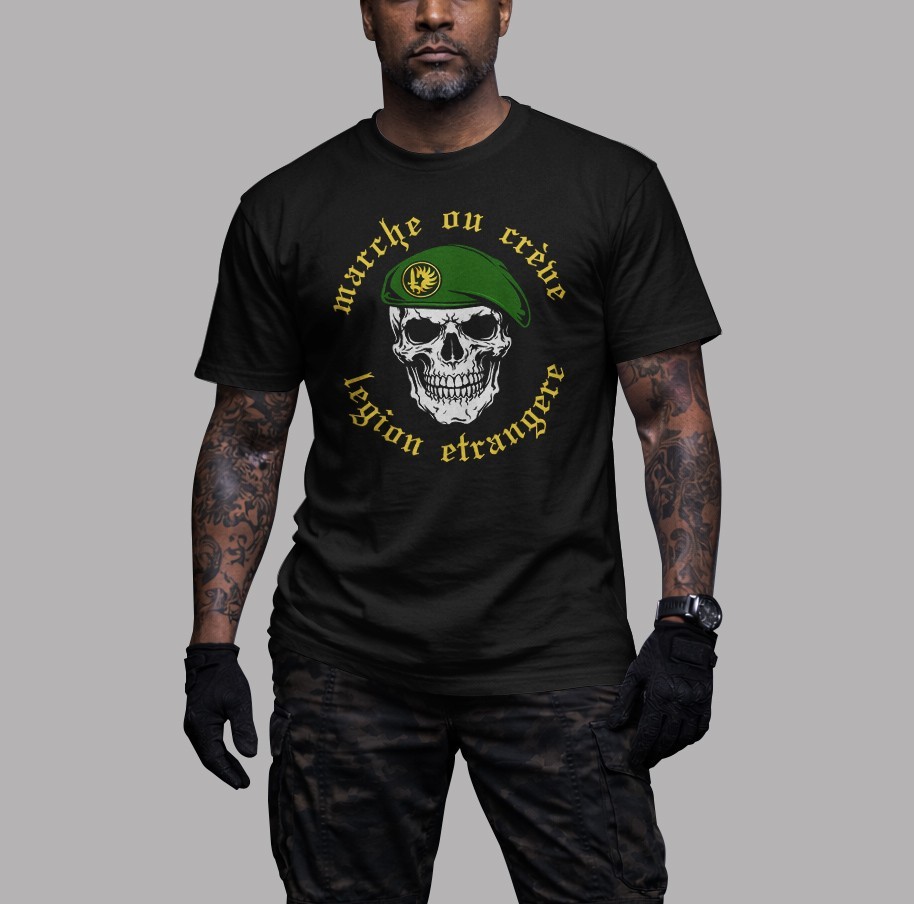 French Foreign Legion T-Shirt Legion Etrangere France Army Military Skull Tee