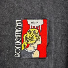 UT ROY LICHTENSTEIN x UNIQLO BLACK T-SHIRT SIZE XXL EMBROIDERED POW! COMICSTRIP