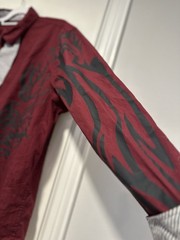 Coofandy mens Sz: 3xl Causal Button Up Dress shirt Maroon black tribal graphic