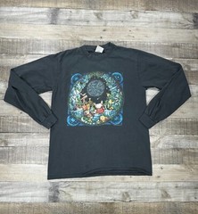 Vintage Bill Bell Shirt Mens Medium Black Anvil Wizard Astronomer Long Sleeve