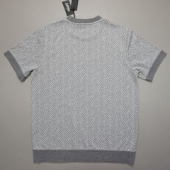 Buffalo by David Bitton Wiley Crew Neck S/S Shirt Grey Combo Geometric Size M