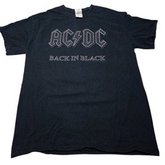 AC/DC Back In Black Men’s T-Shirt Size Medium 2009 Rockband Music Logo
