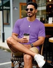TACVASEN Men’s T-Shirts Summer Shirts Casual Cotton XX-Large, Light Purple