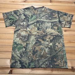 Vintage 90s Advantage Timber Camo Camouflage Graphic Pocket T-Shirt – Medium
