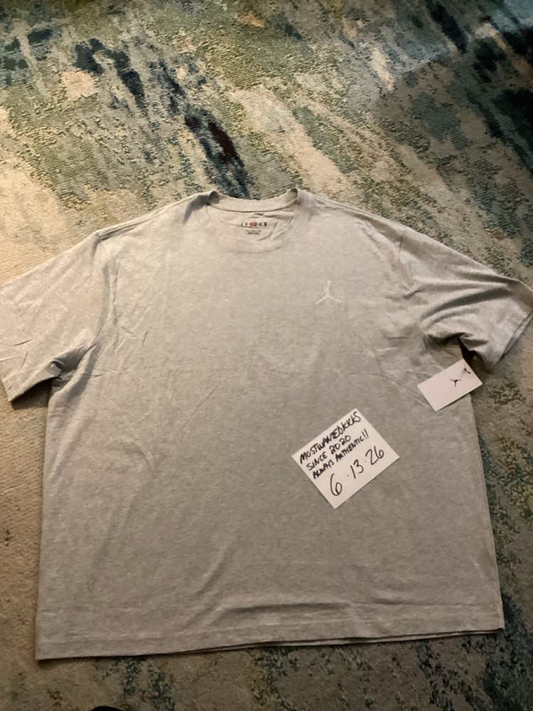 NWT Nike Air Jordan Jumpman EMB T-Shirt Light Heather Grey &White Men’s Size 3XL