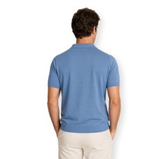 CASHMERE COMPANY men’s polo shirt cotton and linen C26S18 color blue 151