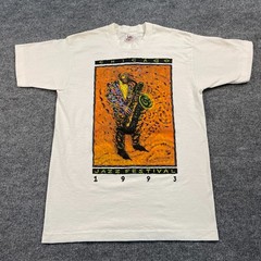 Vintage 1993 Chicago Jazz Music Festival Art Shirt Medium 19×28 Saxophone