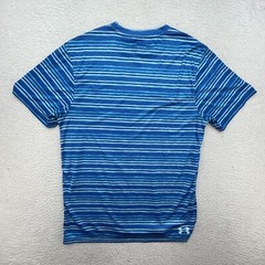 Under Armour Shirt Hoodie Mens Medium HeatGear ColdGear Blue Striped Lot of 2
