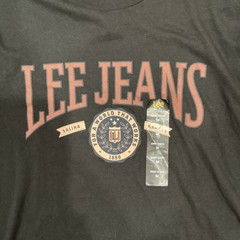 Lee Jeans Graphic T-Shirt Mens Medium M Black Salina Kansas Heritage Logo New