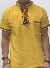 CAMISA TIPICA GUATEMALTECA COLOR AMARILLO