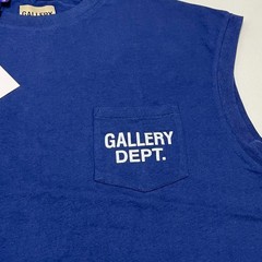 Gallery Dept Augi Sleeveless Tee Navy Mens Medium Pocket Logo NWT
