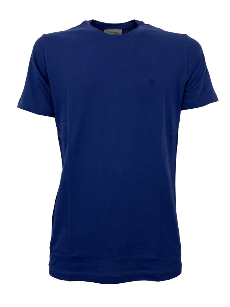 Men’s Light Blue Honeycomb Half Sleeve T-shirt FERRANTE 41U31101 MADE IN ITALY