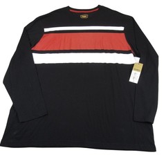 New Foundry Supply Co Mens T Shirt 3XL Black Red White Striped Cotton Polyester
