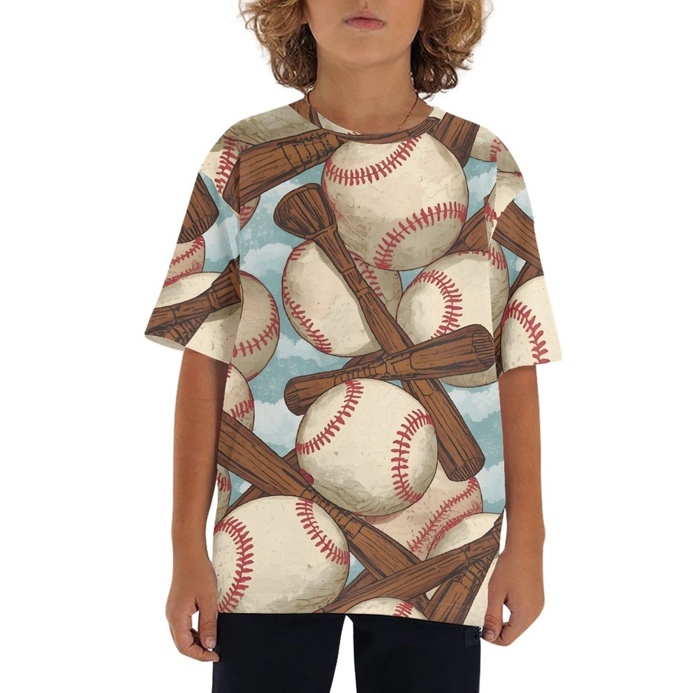 Short-sleeved t-shirt with a loose fit, easy to wear.
