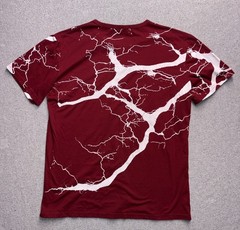 Coofandy Men’s Henley T-Shirt – Burgundy Lightning Graphic Size Large