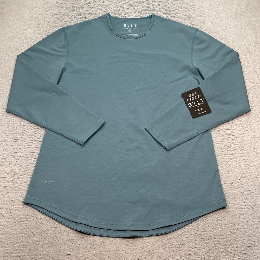 BYLT Drop Cut LUX Long Sleeve Stretch Blue Shirt Men’s Large NWT