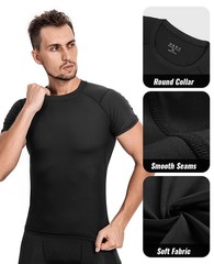 Men’s Compression Shirts 4 Pack, Short Sleeve Athletic Compression Tops Cool …