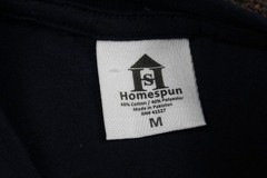 Homespun Men’s Navy Blue Basic T-Shirt Size M Cotton Blend Crewneck Regular