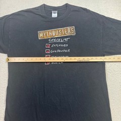 Alstyle MythBusters T-Shirt Mens XL Black Good 2008 Discovery Channel Checklist