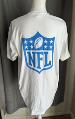 Bud Light NFL Logo T-Shirt White Adult Short Sleeve Shirt Size Large