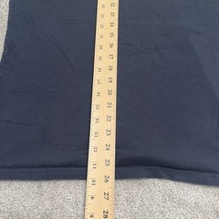 WT02 Basic T-Shirt Mens Medium Navy Blue V-Neck Short Sleeve Casual Cotton Tee
