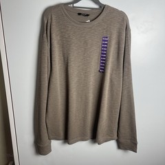 Member’s Mark Men Double Knit Crewneck Long Sleeve Relaxed Fit Grey Bisque 2XL