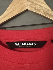 Valabasas Shirt Men L Red Spell Out Embroidered Crew Neck NWT Marble Tee Memphis