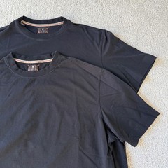 Left Coast Tee T-Shirt Mens M Black 100% Pima Cotton Crew Neck 2 Pack Luxury