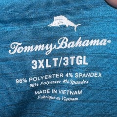 Tommy Bahama Men’s 3XLT Teal Blue Space Dye Long Sleeve Henley Shirt 3XL Tall