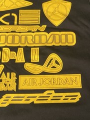 Air Jordan T-Shirt Men’s Black Yellow Graphic Tee Jumpman Nike Basketball Shirt