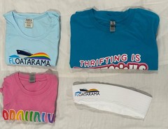 LGBTQ Pride 4pc Lot M L XL Floatarama Out of the Closet Tee Visor
