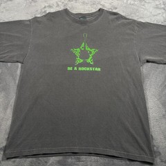 Vintage 90s District Threads T-Shirt Mens XL Charcoal Gray Cotton Be A Rockstar