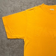 Vintage 90s Maryland Puff Print T Shirt Mens Large Yellow Deer Animal Tultex Tee